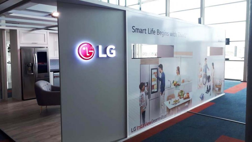 STAND Casa inteligente para LG Electronics Argentina / pre embarque aeropuerto de Ezeiza 